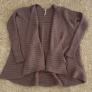 Free People Chocolate Ribbed Cardigan